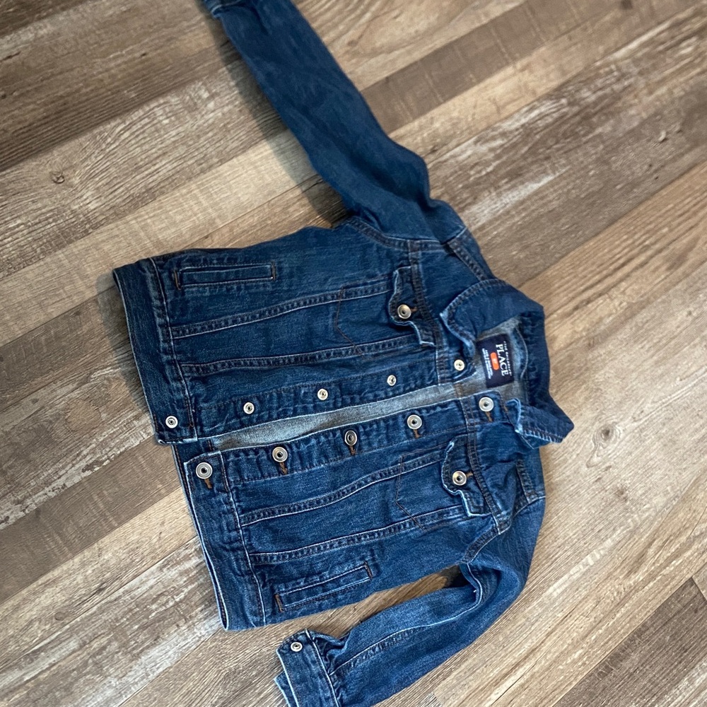 The Children's Place Denim Jacket Label with Orange Size Tab